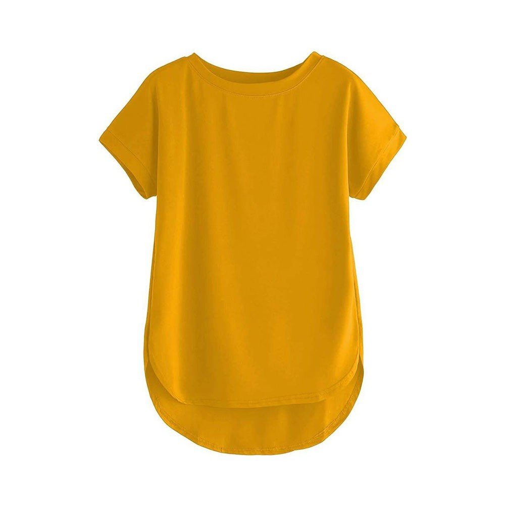 Women Solid Round Neck Cotton  T-Shirt