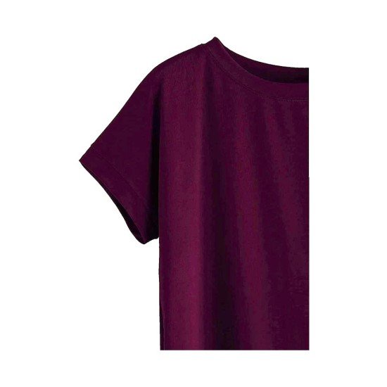 Women Solid Round Neck Cotton  T-Shirt